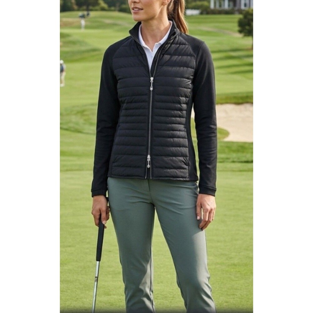 NWT Peter Millar Black Hybrid Performance Jacket Women’s Large MSRP $265 Golf